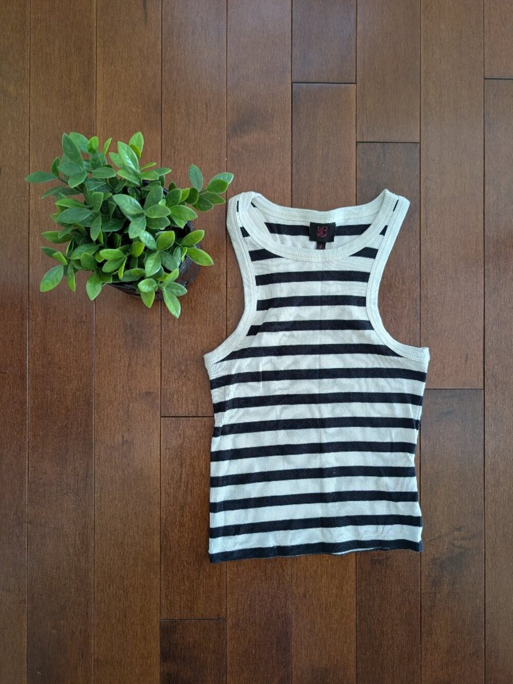 4/$25 BLACK & WHITE STRIPED Y2K TANK TOP